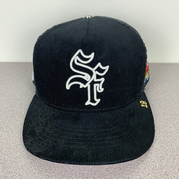 Dvniel Luu San Francisco Dreams Don't Sleep Black Corduroy Trucker Hat - Picture 2 of 16